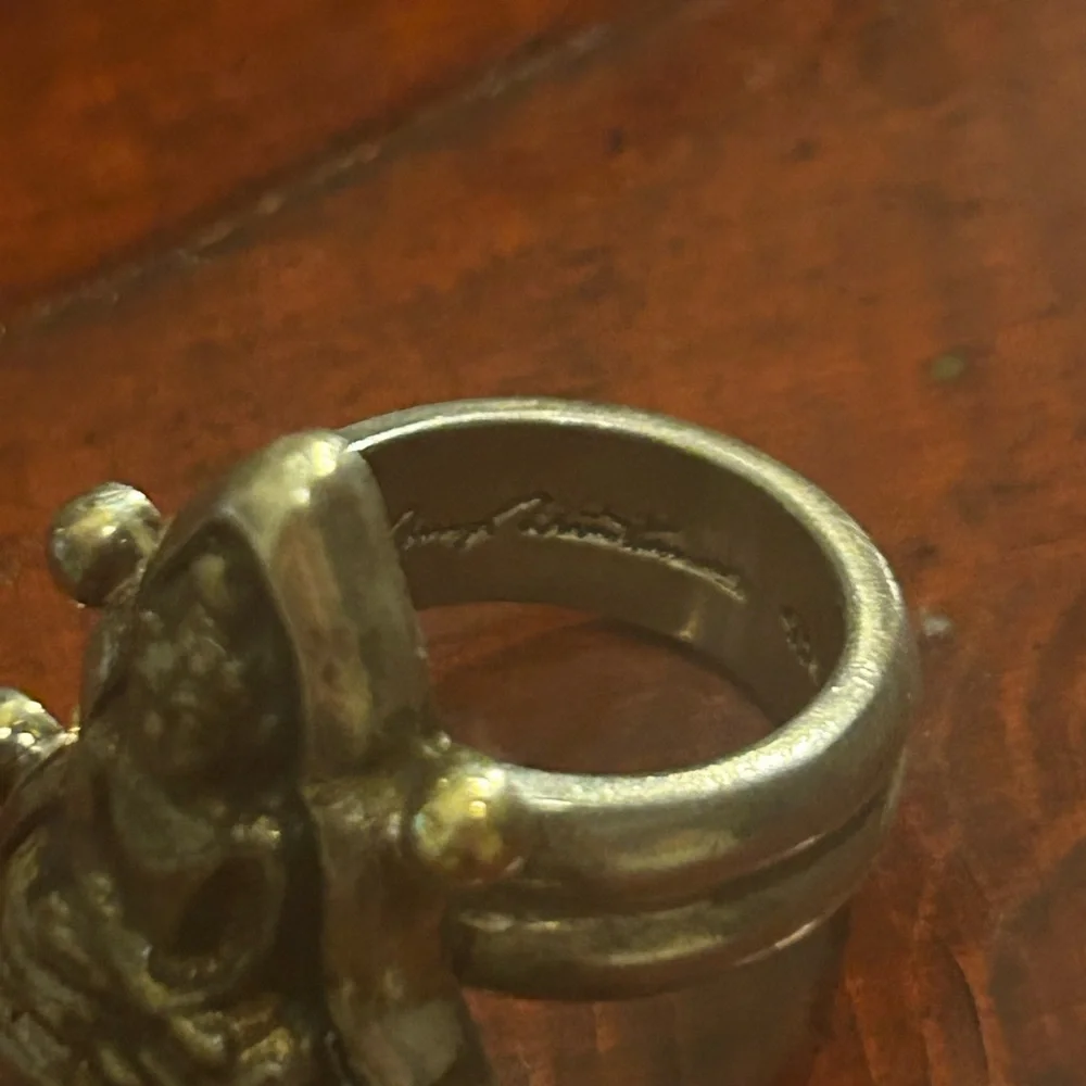 Barry Brinker Sterling Silver 18k Buddha Ring Size 7 - Picture 3 of 8